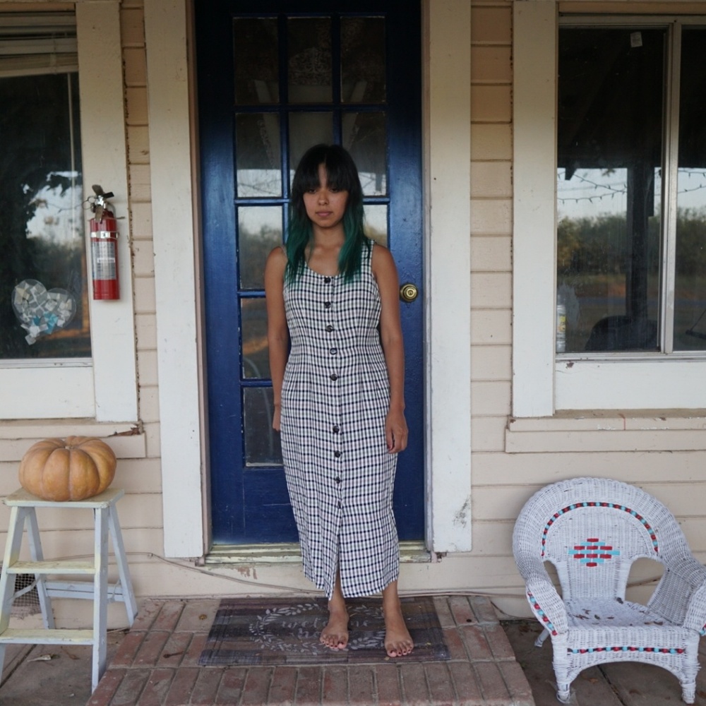 Vintage plaid maxi dress